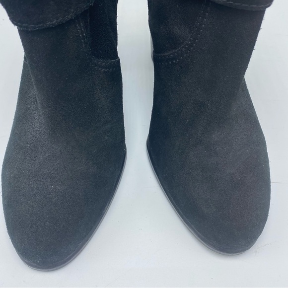 Vince Camuto Fianna Black Suede Leather Ankle Boots 9.5 Fringe - Picture 6 of 9